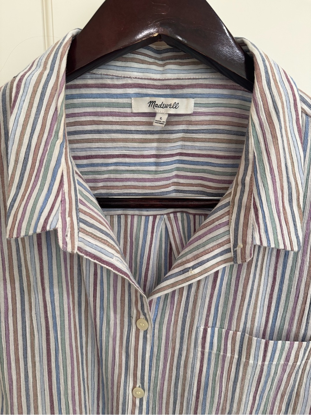 Madewell Women’s Striped Short Sleeve Shirt Medium